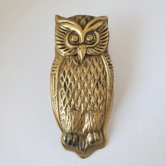 Vintage Brass Owl Memo Holder Paper Clip Office Helper 🦉 - Picture 1 of 8